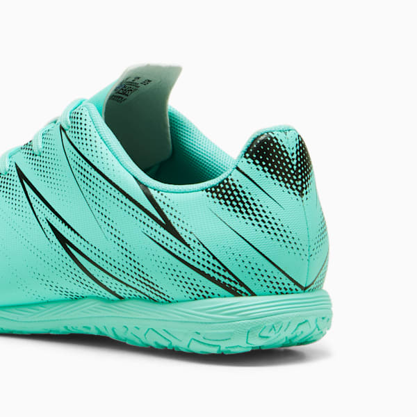 Tacos de futbol ATTACANTO IT para adolescentes, Electric Peppermint-PUMA Black, extralarge