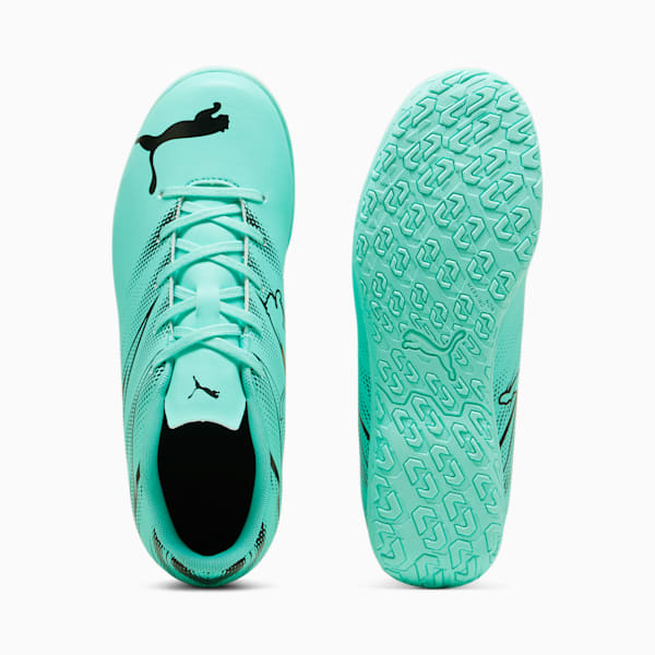 Tacos de futbol ATTACANTO IT para adolescentes, Electric Peppermint-PUMA Black, extralarge