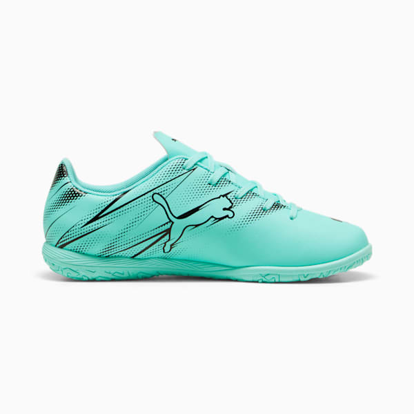 Tacos de futbol ATTACANTO IT para adolescentes, Electric Peppermint-PUMA Black, extralarge
