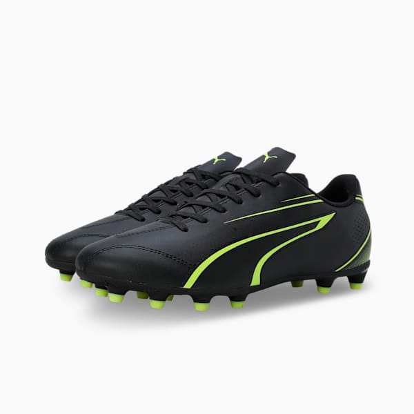 VITORIA FG/AG Men's Football Boots, PUMA Black-Electric Lime, extralarge-IND