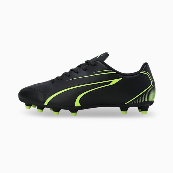 VITORIA FG/AG Men's Football Boots, PUMA Black-Electric Lime, extralarge-IND