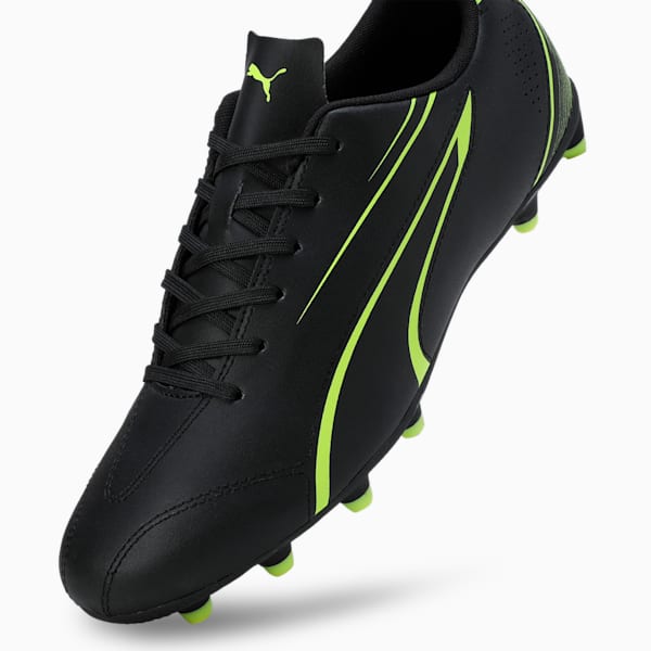 VITORIA FG/AG Men's Football Boots, PUMA Black-Electric Lime, extralarge-IND