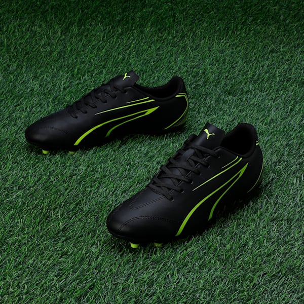 VITORIA FG/AG Men's Football Boots, PUMA Black-Electric Lime, extralarge-IND