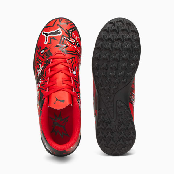 Tacos de fútbol para niños grandes PUMA x PULISIC ULTRA PLAY TT, PUMA Red-PUMA Black-PUMA White, extralarge