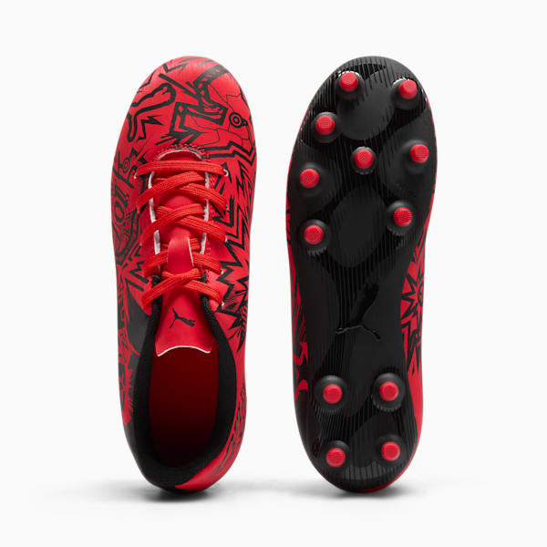 PUMA x CHRISTIAN PULISIC TACTO II Firm Ground/Artificial Ground Kids' Soccer Cleats, PUMA Red-PUMA Black, extralarge