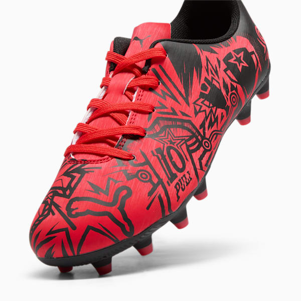 PUMA x CHRISTIAN PULISIC TACTO II Firm Ground/Artificial Ground Big Kids' Soccer Cleats, PUMA Red-PUMA Black, extralarge
