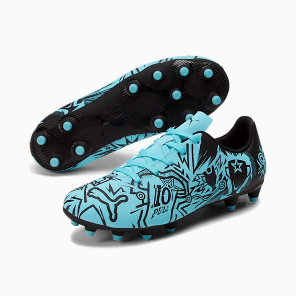 PUMA x CHRISTIAN PULISIC TACTO II Firm Ground/Artificial Ground Kids' Soccer Cleats, Hero Blue-PUMA Black, extralarge
