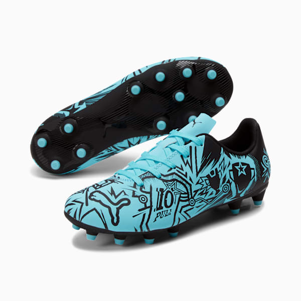 Tacos de fútbol juvenil PUMA x CHRISTIAN PULISIC TACTO II FG/AG, Hero Blue-PUMA Black, extralarge