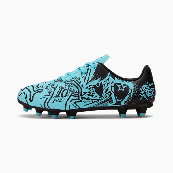 PUMA x CHRISTIAN PULISIC TACTO II Firm Ground/Artificial Ground Big Kids' Soccer Cleats, Hero Blue-PUMA Black, extralarge
