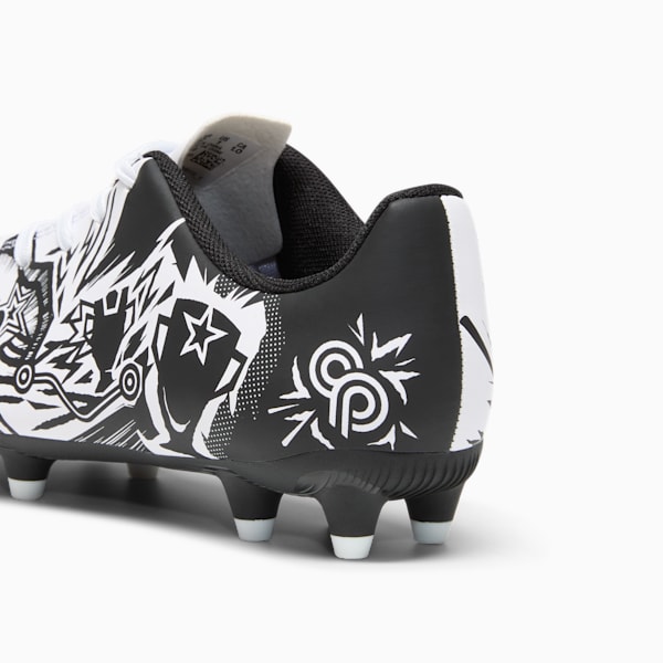 PUMA x CHRISTIAN PULISIC TACTO II Firm Ground/Artificial Ground Kids' Soccer Cleats, PUMA White-PUMA Black, extralarge
