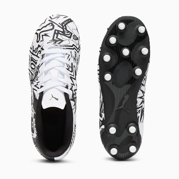 Chaussures de soccer à crampons PUMA x CHRISTIAN PULISIC TACTO II pour surfaces dures et artificielles Enfant, PUMA White-PUMA Black, extralarge