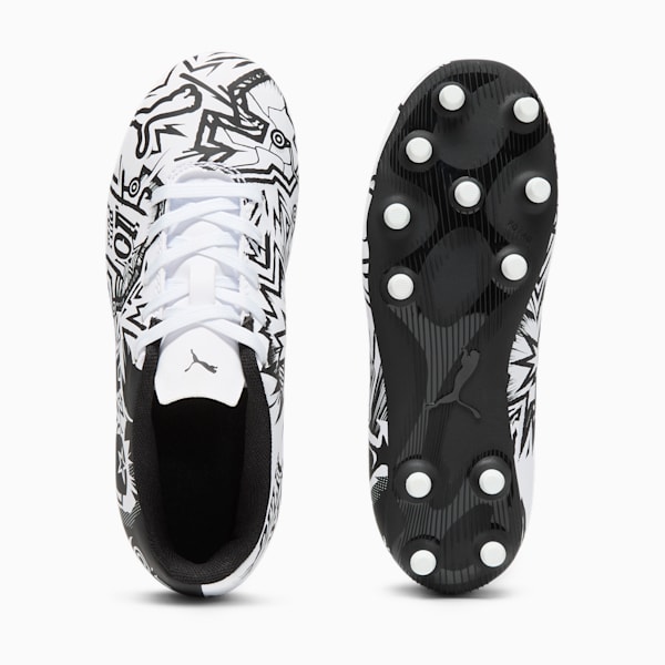 PUMA x CHRISTIAN PULISIC TACTO II Firm Ground/Artificial Ground Kids' Soccer Cleats, PUMA White-PUMA Black, extralarge