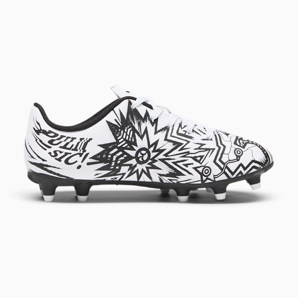 Tacos de fútbol juvenil PUMA x CHRISTIAN PULISIC TACTO II FG/AG, PUMA White-PUMA Black, extralarge
