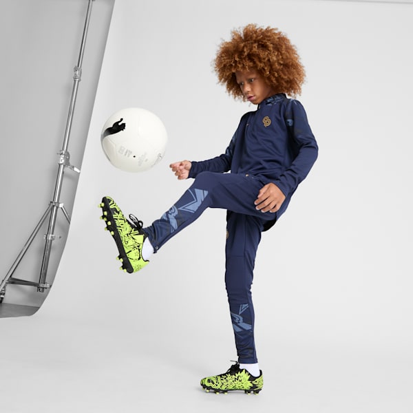 PUMA x CHRISTIAN PULISIC TACTO II Firm Ground/Artificial Ground Kids' Soccer Cleats, PUMA Black-Electric Lime, extralarge