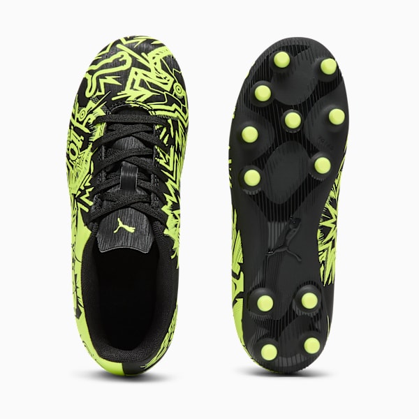Tacos de fútbol juvenil PUMA x CHRISTIAN PULISIC TACTO II FG/AG, PUMA Black-Electric Lime, extralarge