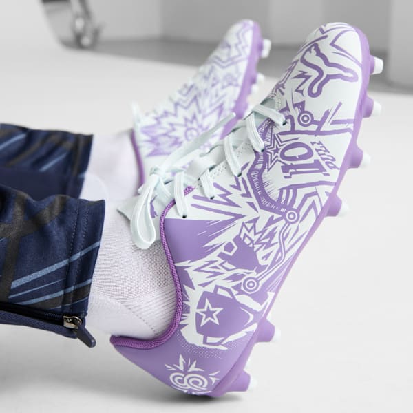 PUMA x CHRISTIAN PULISIC TACTO II Kids' Firm/Artificial Ground Soccer Cleats, Dewdrop-Ultraviolet, extralarge