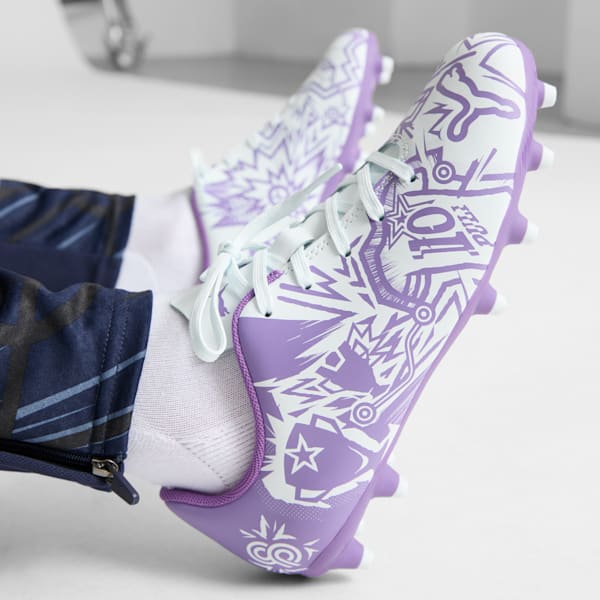 Tacos de fútbol juvenil PUMA x CHRISTIAN PULISIC TACTO II FG/AG, Dewdrop-Ultraviolet, extralarge