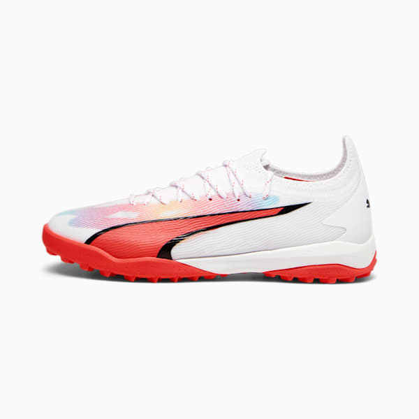 メンズ ウルトラ アルティメット TT サッカー トレーニング シューズ, PUMA White-PUMA Black-Fire Orchid, extralarge-JPN