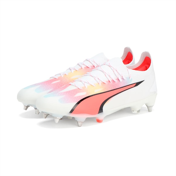 メンズ ウルトラ アルティメット MXSG サッカー スパイク, PUMA White-PUMA Black-Fire Orchid, extralarge-JPN