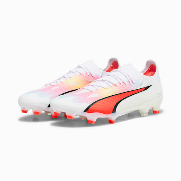 ULTRA ULTIMATE Firm Ground/Artificial Ground Women's Soccer Cleats, PUMA White-PUMA Black-Fire Orchid, extralarge