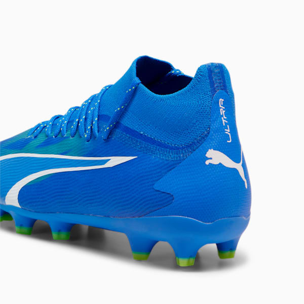 ULTRA PRO Firm Ground/Artificial Ground Big Kids' Soccer Cleats, Ultra Blue-PUMA White-Pro Green, extralarge