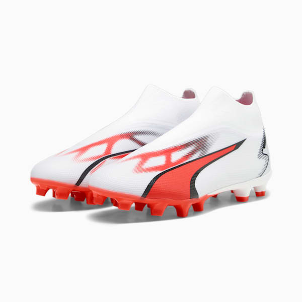 ULTRA MATCH+ LL FG/AG Men's Football Boots, PUMA White-PUMA Black-Fire Orchid, extralarge-GBR