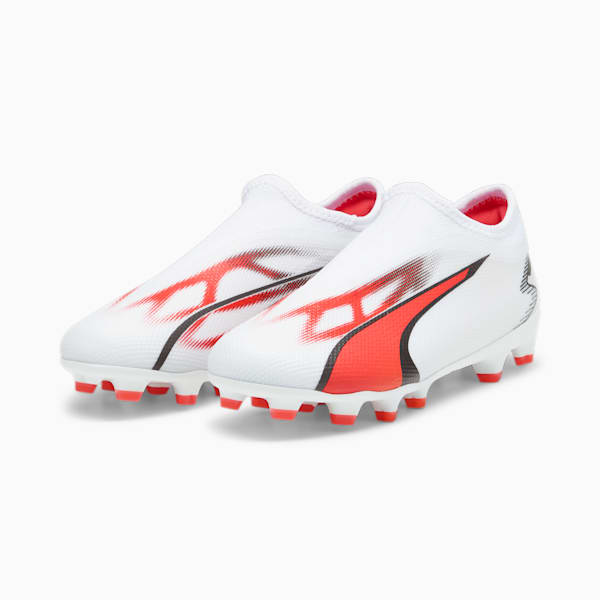 ULTRA MATCH LL FG/AG Youth Football Boots, PUMA White-PUMA Black-Fire Orchid, extralarge-GBR