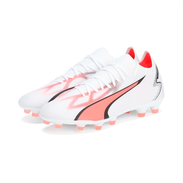 メンズ ウルトラ マッチ HG/AG サッカー スパイク, PUMA White-PUMA Black-Fire Orchid, extralarge-JPN