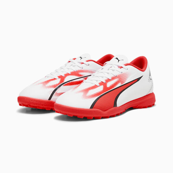ULTRA PLAY TT Youth Football Boots, PUMA White-PUMA Black-Fire Orchid, extralarge-GBR