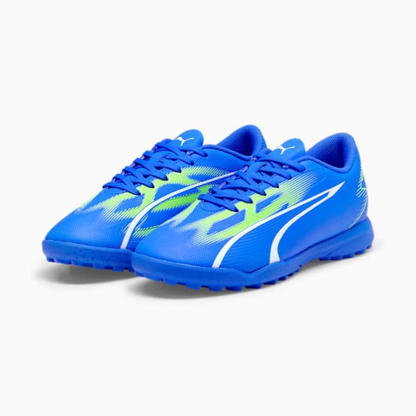 ULTRA PLAY TT Youth Football Boots, Ultra Blue-PUMA White-Pro Green, extralarge-IND