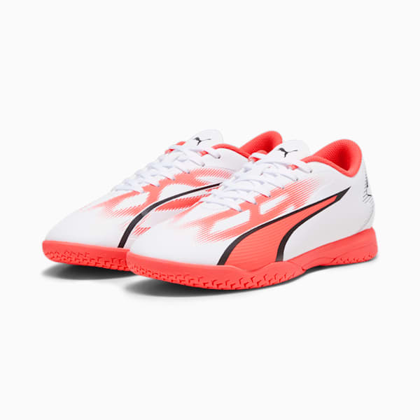 ULTRA PLAY IT Youth Football Boots, PUMA White-PUMA Black-Fire Orchid, extralarge-GBR