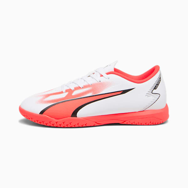ULTRA PLAY IT Youth Football Boots, PUMA White-PUMA Black-Fire Orchid, extralarge-GBR