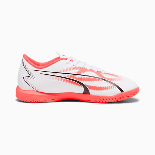 ULTRA PLAY IT Youth Football Boots, PUMA White-PUMA Black-Fire Orchid, extralarge