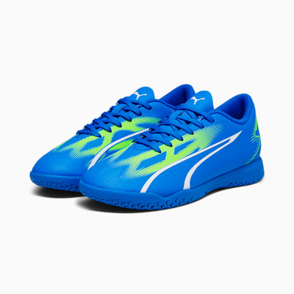 ULTRA PLAY IT Youth Football Boots, Ultra Blue-PUMA White-Pro Green, extralarge-IND