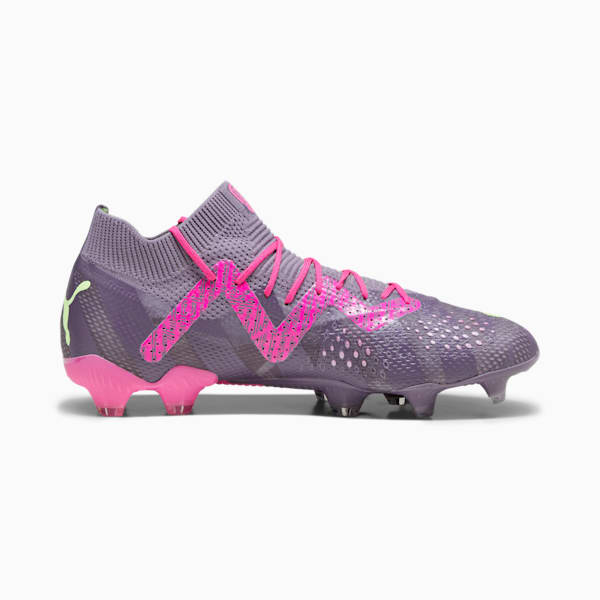 FUTURE ULTIMATE FG/AG Men's Goalkeeper Soccer Cleats, Purple Charcoal-Fast Yellow-Ravish-PUMA White, extralarge