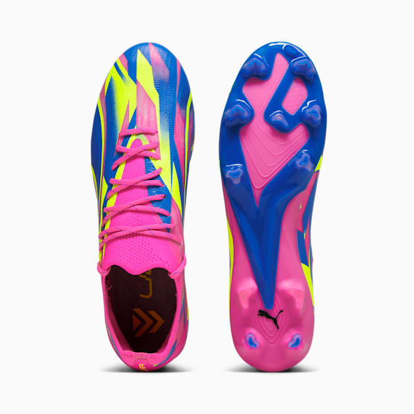 ULTRA ULTIMATE ENERGY FG/AG Men's Soccer Cleats, Luminous Pink-Ultra Blue-Yellow Alert, extralarge