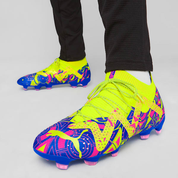 Tacos de futbol FUTURE ULTIMATE ENERGY FG/AG, Ultra Blue-Yellow Alert-Luminous Pink, extralarge