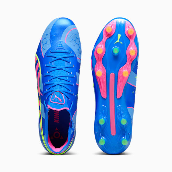 KING ULTIMATE ENERGY FG/AG Men's Soccer Cleats, Ultra Blue-Luminous Pink-Luminous Blue, extralarge