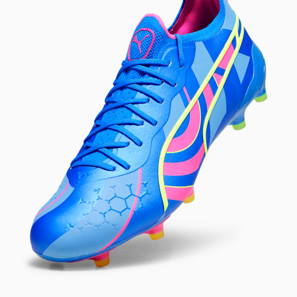 KING ULTIMATE ENERGY FG/AG Men's Soccer Cleats, Ultra Blue-Luminous Pink-Luminous Blue, extralarge