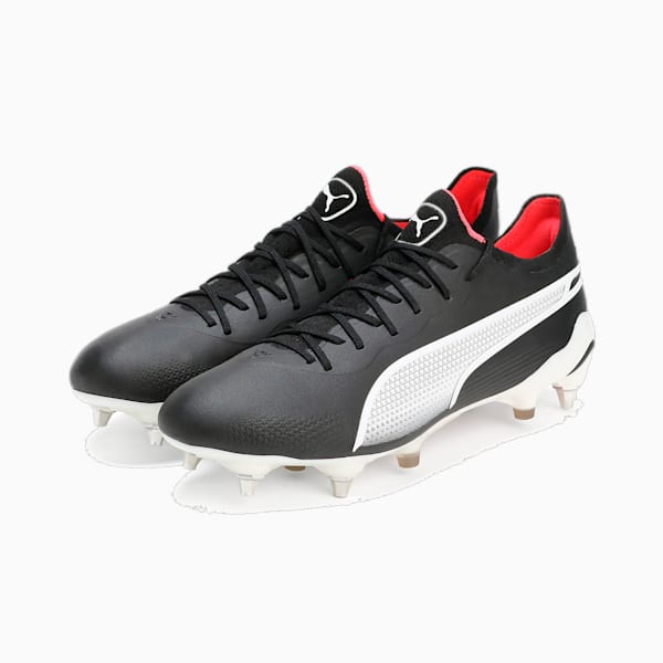 メンズ プーマ キング アルティメット MXSG サッカー スパイク, PUMA Black-PUMA White-Fire Orchid, extralarge-JPN