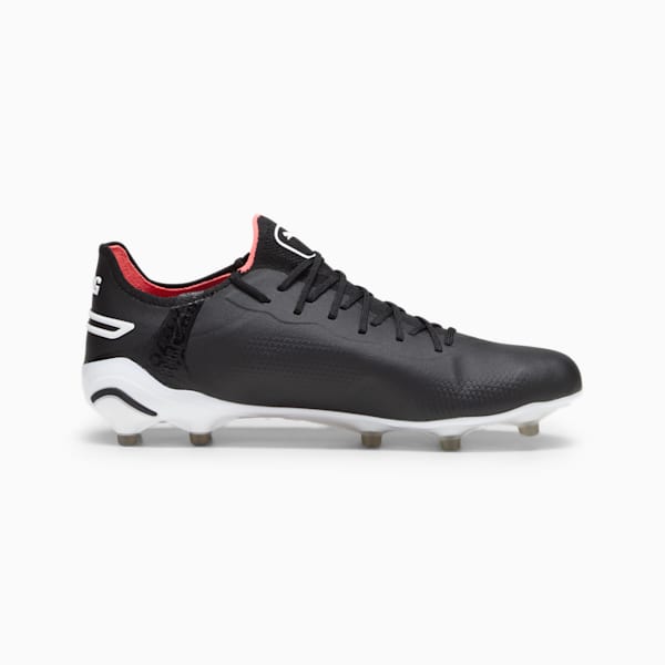 KING ULTIMATE Firm Ground/Artificial Ground Men's Soccer Cleats, PUMA Black-PUMA White-Fire Orchid, extralarge