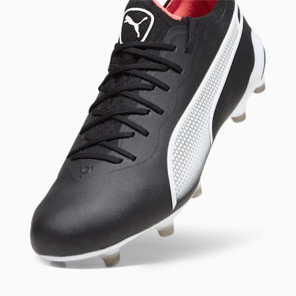 King Ultimate FG/AG Unisex Football Boots, PUMA Black-PUMA White-Fire Orchid, extralarge-AUS