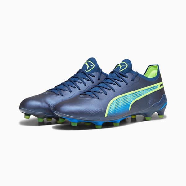 KING ULTIMATE Firm Ground/Artificial Ground Men's Soccer Cleats, Persian Blue-Pro Green-Ultra Blue, extralarge