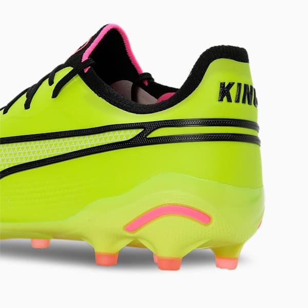 King Ultimate FG/AG Football Boots, Electric Lime-PUMA Black-Poison Pink, extralarge-IND