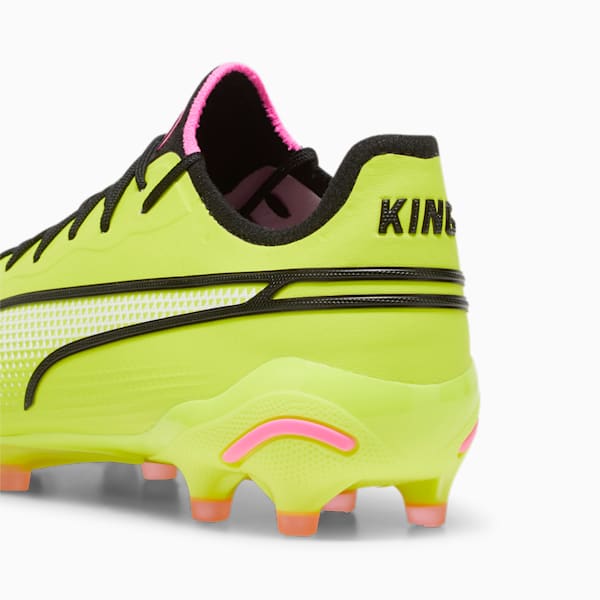 KING ULTIMATE Firm Ground/Artificial Ground Men's Soccer Cleats, Electric Lime-PUMA Black-Poison Pink, extralarge