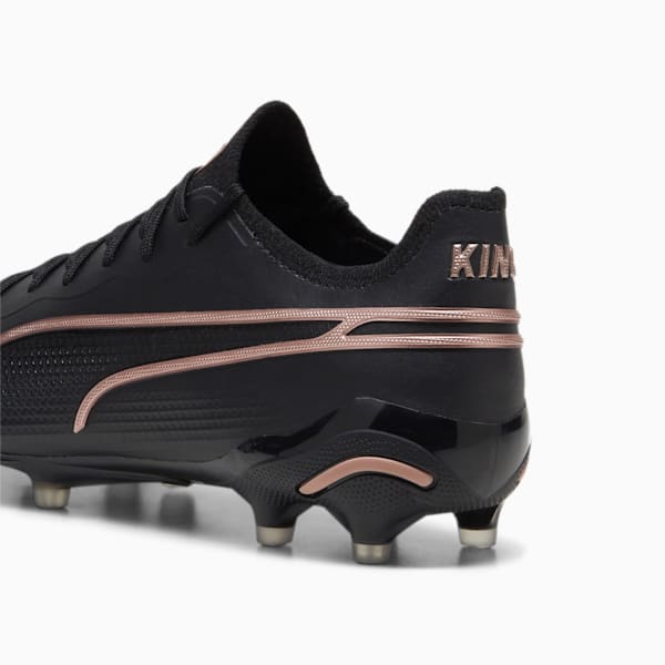 KING ULTIMATE FG/AG Men's Soccer Cleats, PUMA Black-Copper Rose, extralarge