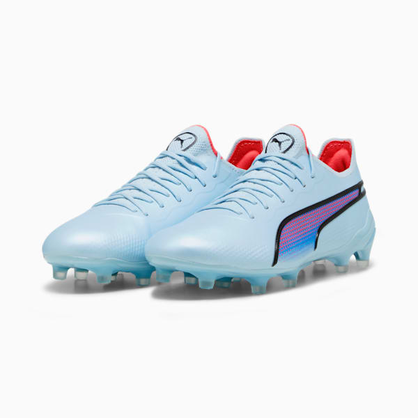 KING ULTIMATE FG/AG Women's Football Boots, Silver Sky-PUMA Black-Fire Orchid, extralarge-IND