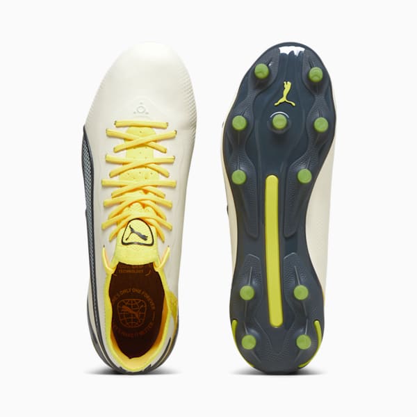 KING ULTIMATE FG/AG Women's Football Boots, Alpine Snow-Asphalt-Yellow Blaze, extralarge-IND