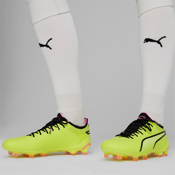 KING ULTIMATE FG/AG Women's Football Boots, Electric Lime-PUMA Black-Poison Pink, extralarge-AUS