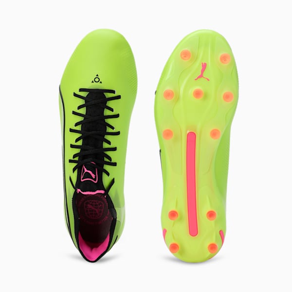 KING ULTIMATE FG/AG Women's Football Boots, Electric Lime-PUMA Black-Poison Pink, extralarge-IND